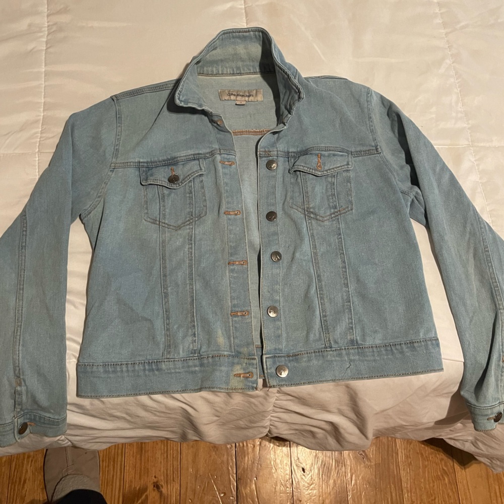 Calvin Klein Denim Jacket, Size large, Slightly worn.